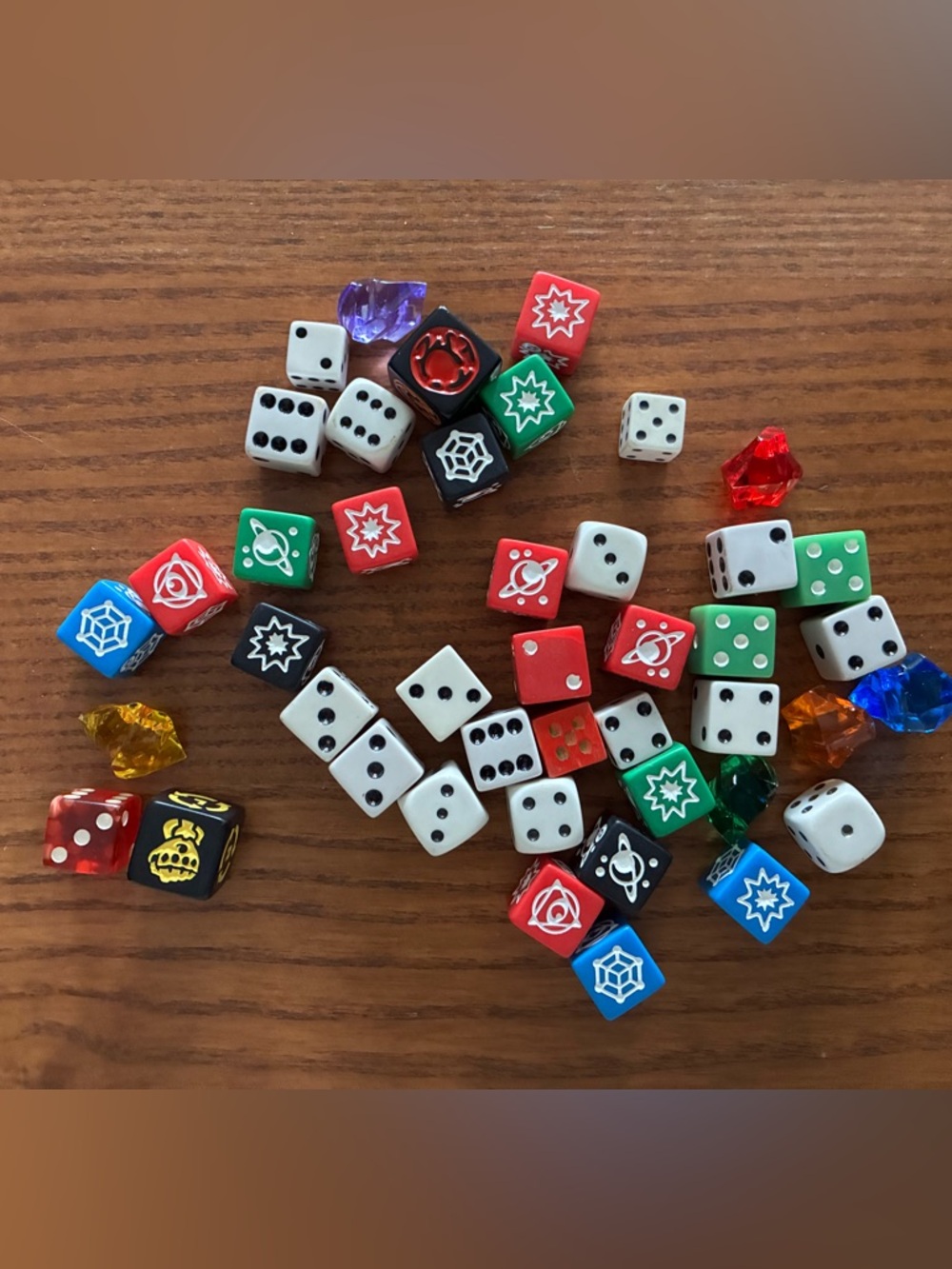 Assorted Colorful Gaming Dice Set - White, Red, Green, Blue, Black